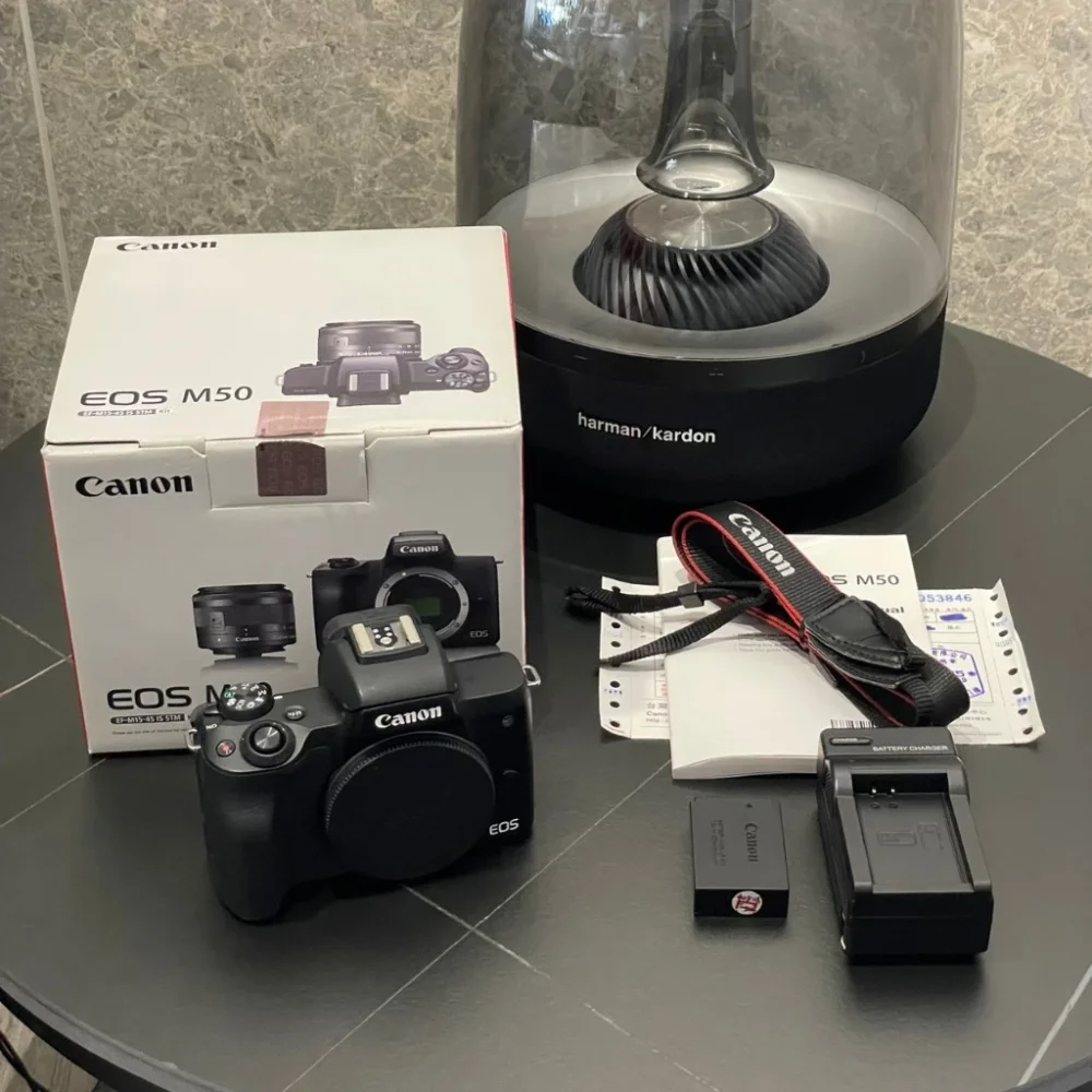 CANON 佳能 EOS M50 快門數25XXX 原電 副廠座充 LCD保護貼 有盒單 公司貨#2286